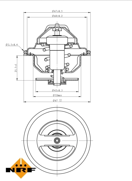 NRF 725047 Thermostat, coolant