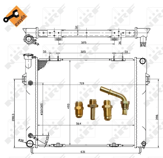 Radiator, engine cooling EASY FIT 50201