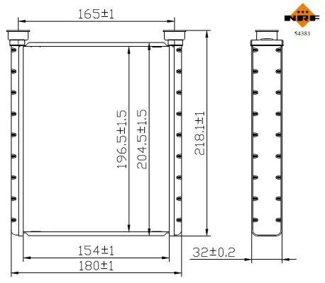 NRF 54381 Heat Exchanger, interior heating