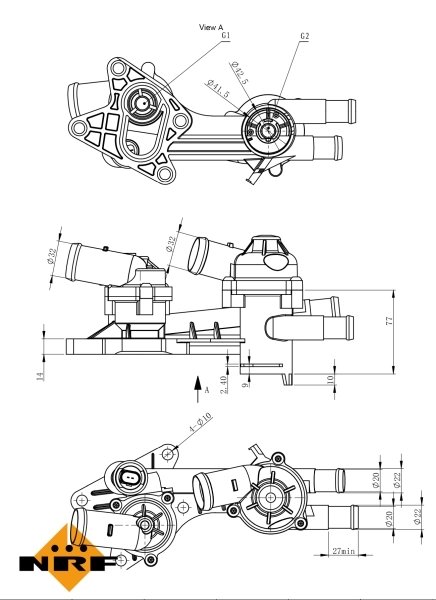 Thermostat, coolant EASY FIT 725191