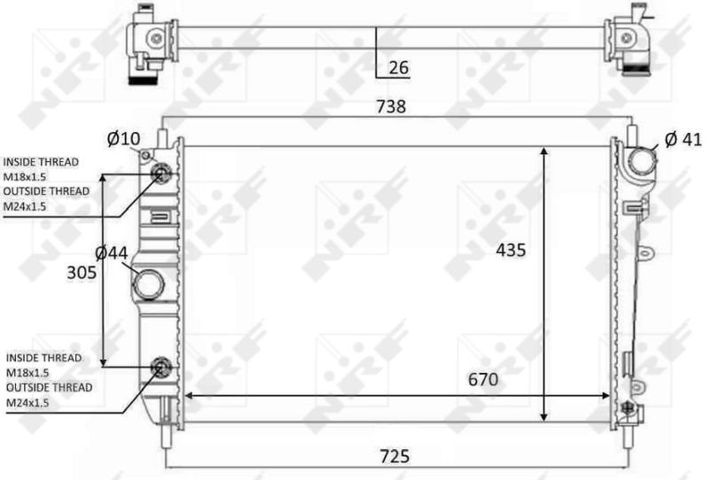 Radiator, engine cooling 59129
