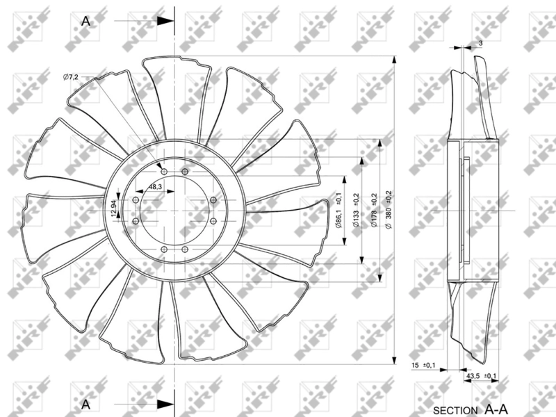 Fan Wheel, engine cooling 49846