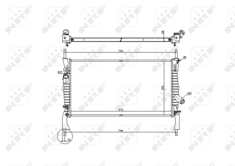 Radiator, engine cooling EASY FIT 53742
