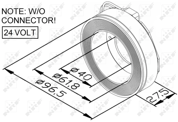 Coil, magnetic clutch (compressor) 38448