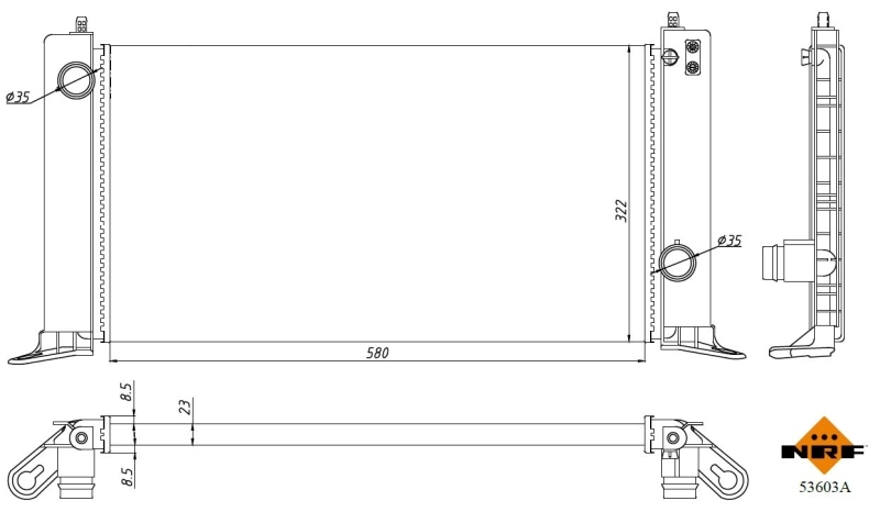 Radiator, engine cooling Economy Class 53603A
