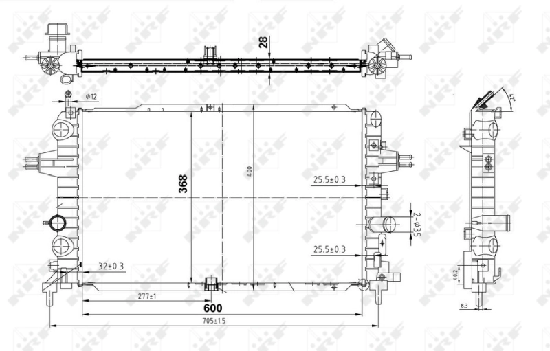 Radiator, engine cooling 50143
