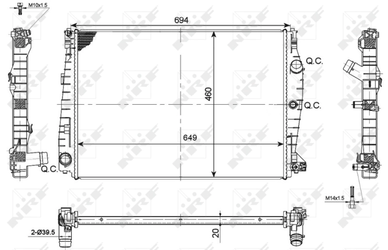 Radiator, engine cooling 53114