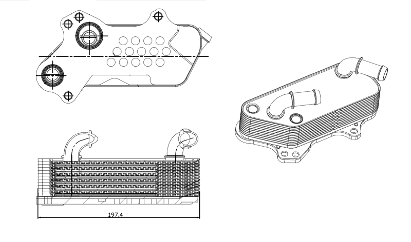 NRF 31828 Oil Cooler, engine oil