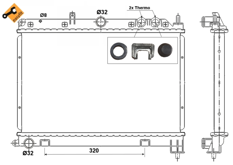 Radiator, engine cooling EASY FIT 55426