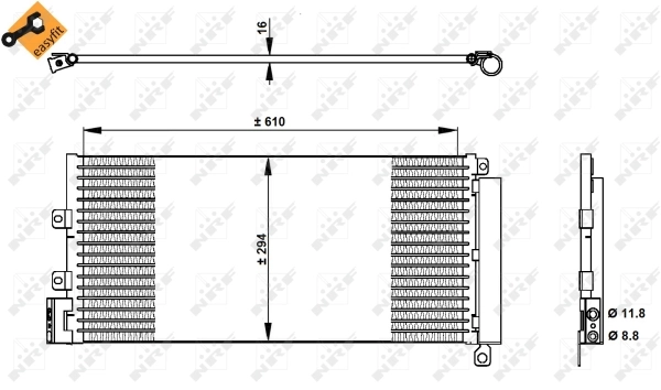Condenser, air conditioning EASY FIT 350332