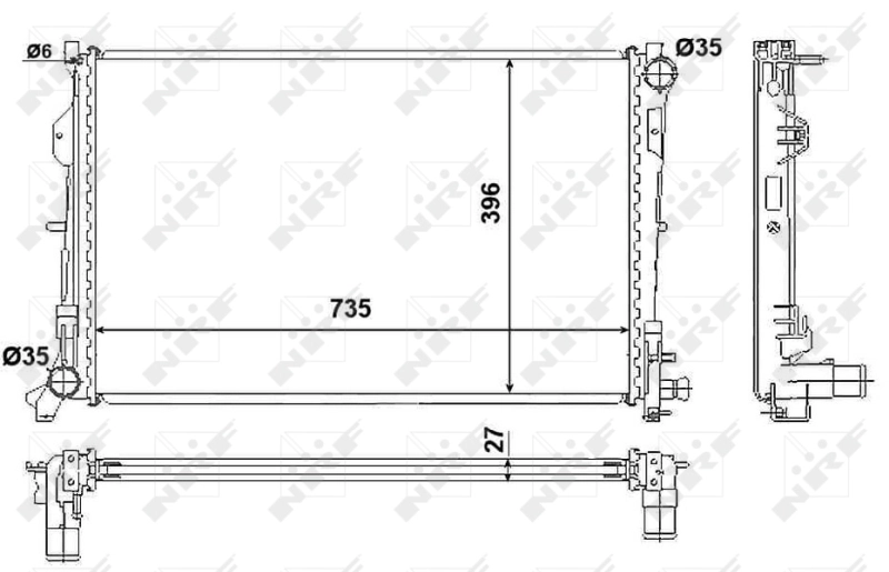 Radiator, engine cooling 58230