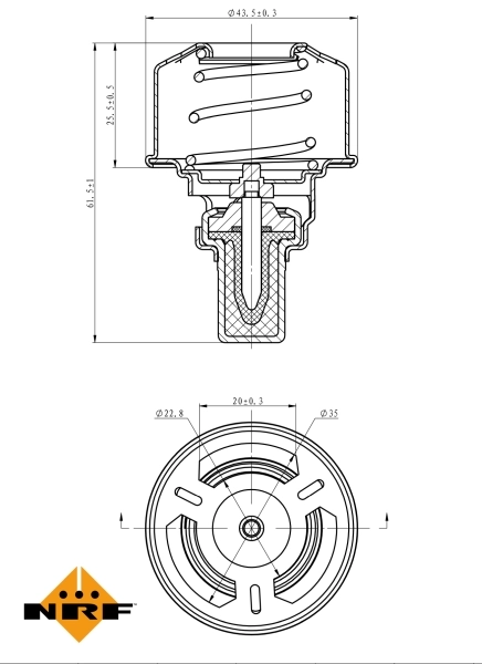 Thermostat, coolant 725007