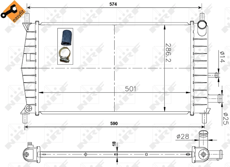 NRF 50131 Radiator, engine cooling