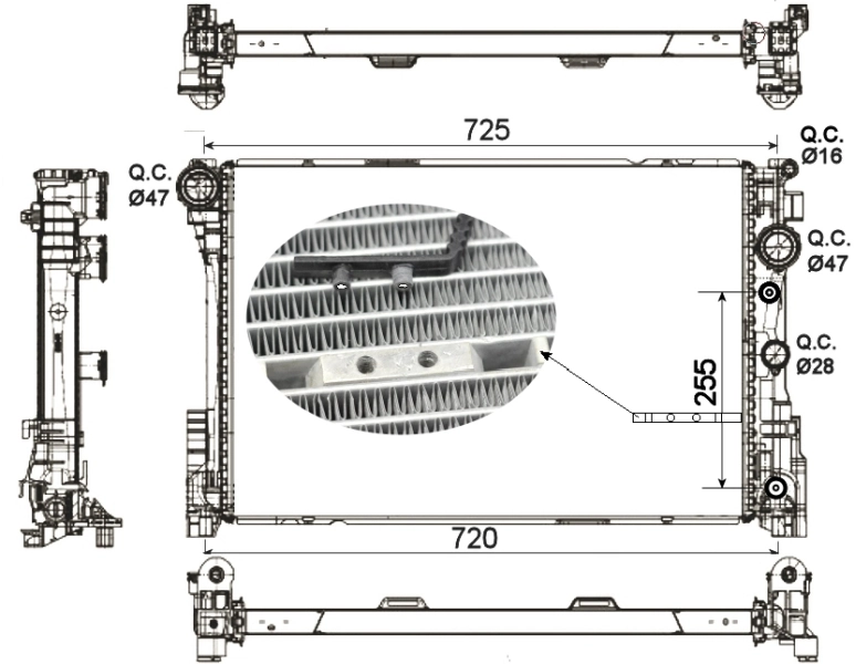 Radiator, engine cooling 53141