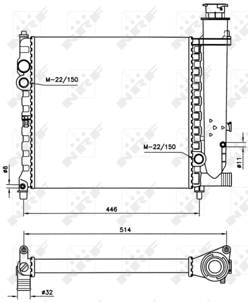 Radiator, engine cooling 58714
