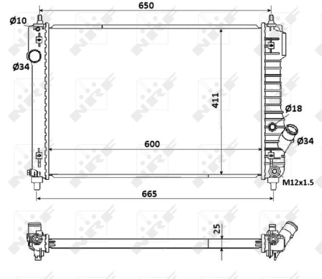 Radiator, engine cooling 53903