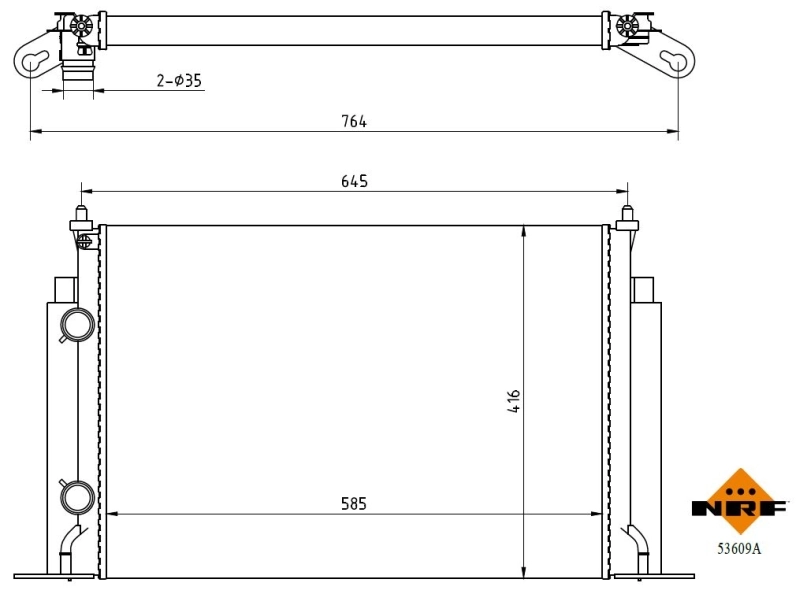Radiator, engine cooling Economy Class 53609A