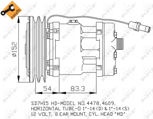 Compressor, air conditioning EASY FIT 32756