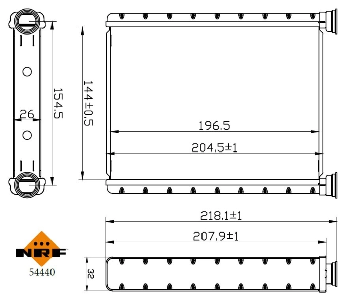 Heat Exchanger, interior heating EASY FIT 54440