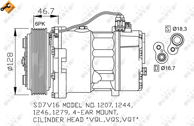 Compresor, aire acondicionado EASY FIT 32168