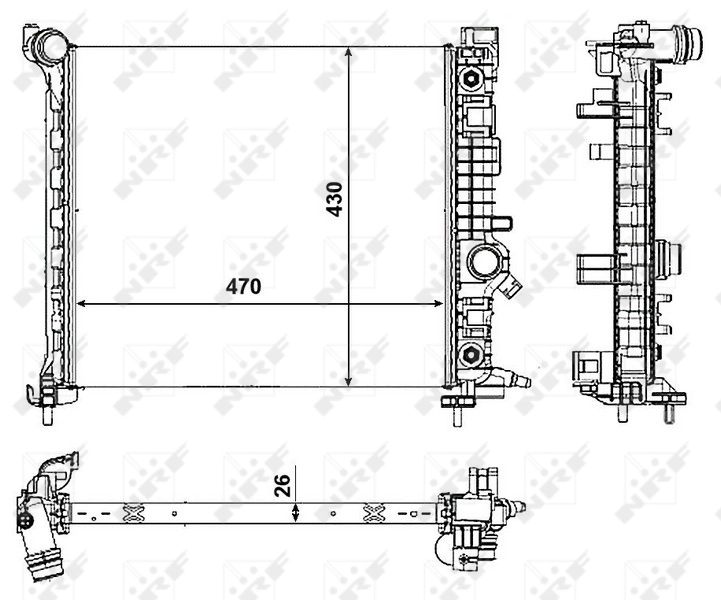 Radiator, engine cooling 53008