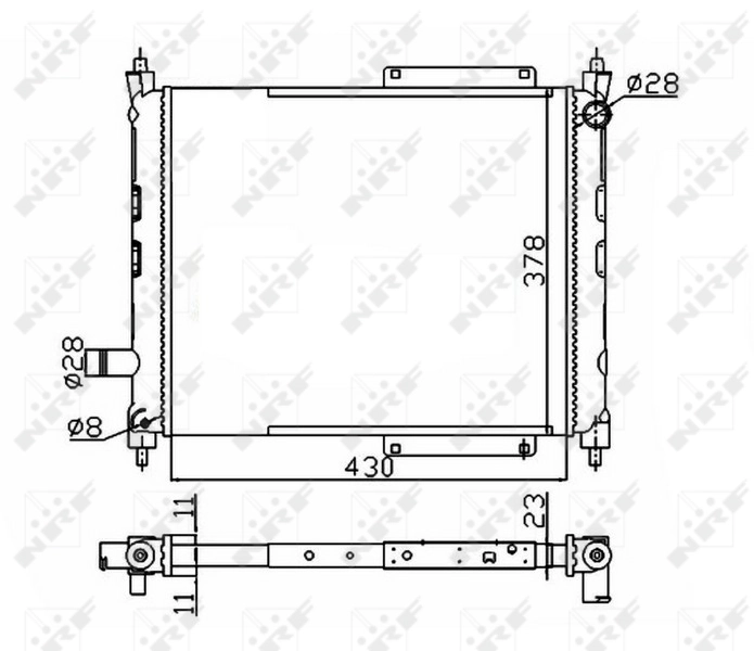 Radiator, engine cooling Economy Class 50128A