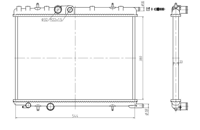Radiator, engine cooling Economy Class 58304A