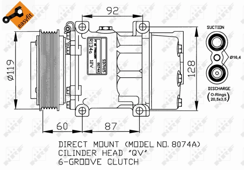 NRF 32170 Compressor, air conditioning