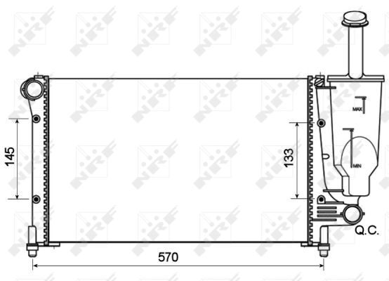 Radiator, engine cooling Economy Class 53128A