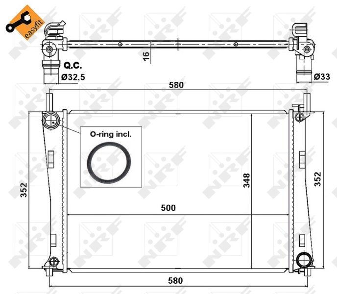 Radiator, engine cooling EASY FIT 58274