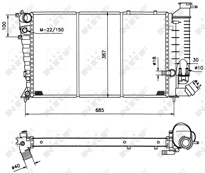 Radiator, engine cooling 50412