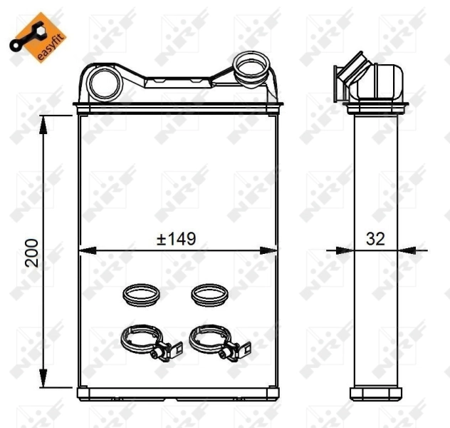 Heat Exchanger, interior heating EASY FIT 54292
