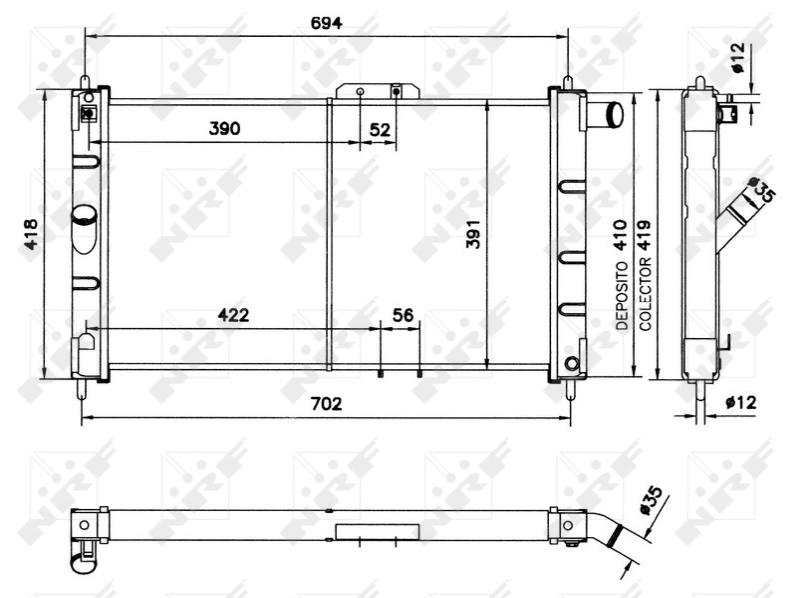 NRF 52055 Radiator, engine cooling