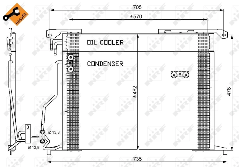 Condenser, air conditioning EASY FIT 35578