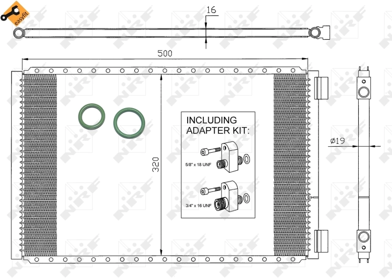 Condenser, air conditioning EASY FIT 35953