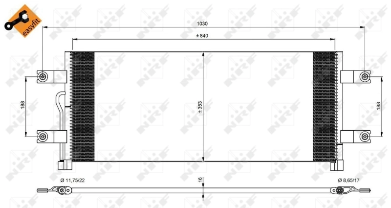 NRF 350075 Condenser, air conditioning