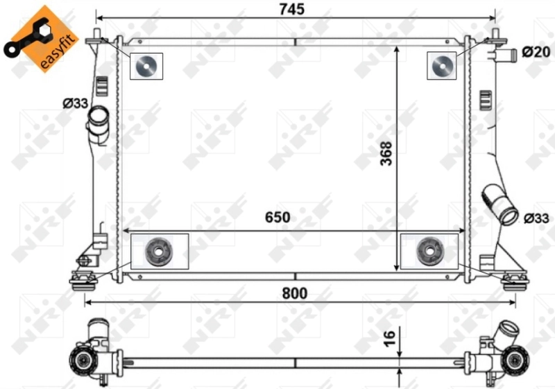 Radiator, pendingin mesin EASY FIT 53465