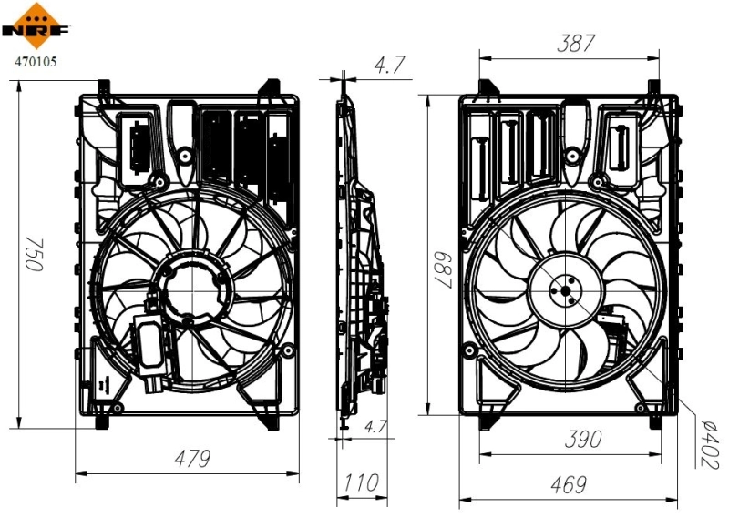 NRF 470105 Fan, engine cooling