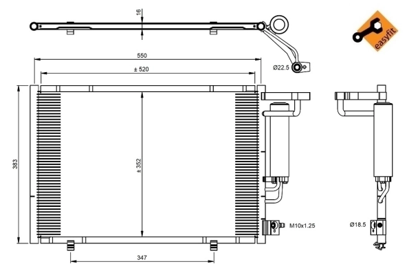 Condenser, air conditioning EASY FIT 350395