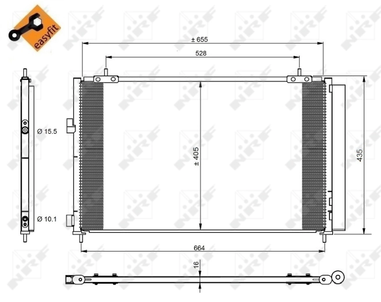 Condenser, air conditioning EASY FIT 350222
