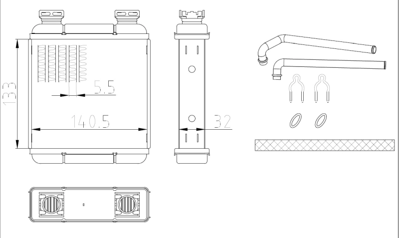 NRF 54411 Heat Exchanger, interior heating
