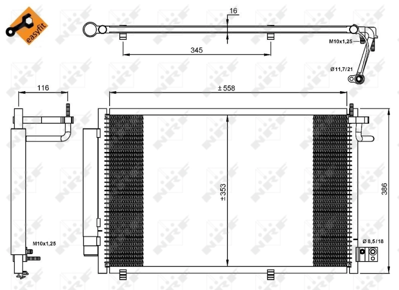 Condenser, air conditioning EASY FIT 35903