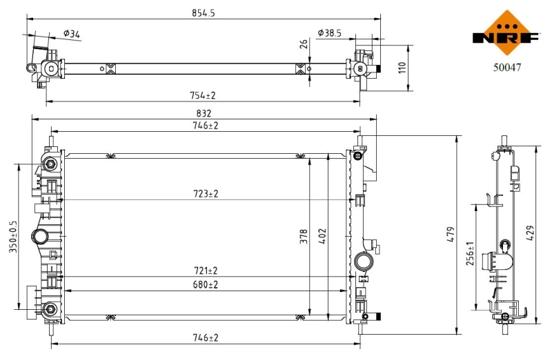 NRF 50047 Radiator, engine cooling