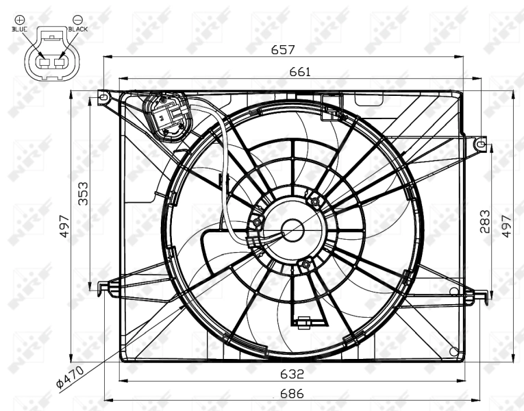 NRF 47561 Fan, engine cooling