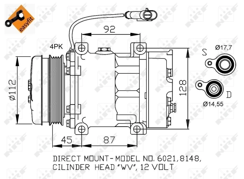 Compressor, air conditioning EASY FIT 32759