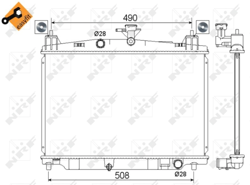 Radiator, engine cooling EASY FIT 53751