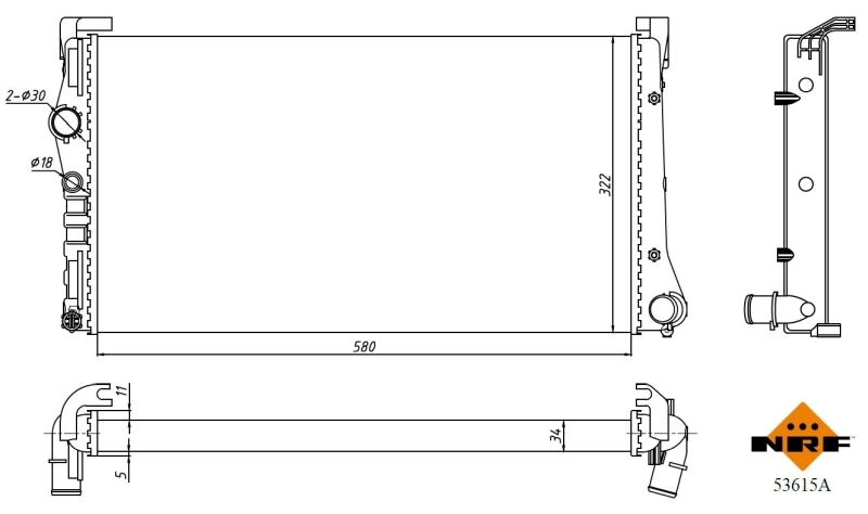 NRF 53615A Radiator, engine cooling