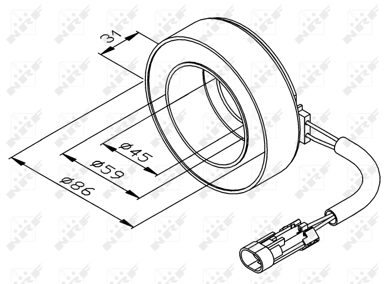 gelung, kopling magnet (kompresor) 38475