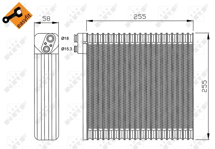 NRF 36114 Evaporator, air conditioning