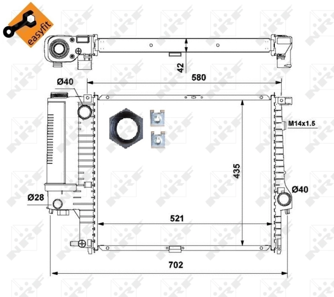 Radiator, engine cooling EASY FIT 53897
